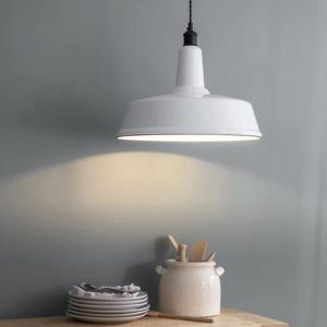 LAEN03 White Enamel Steel Pendant Light