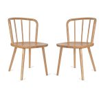 Pair Natural Curved Back Chairs
