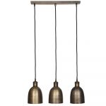 Trio Hammered Brass Pendant Lights