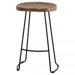 19924 Hardwood Shaped Black Bar Stool