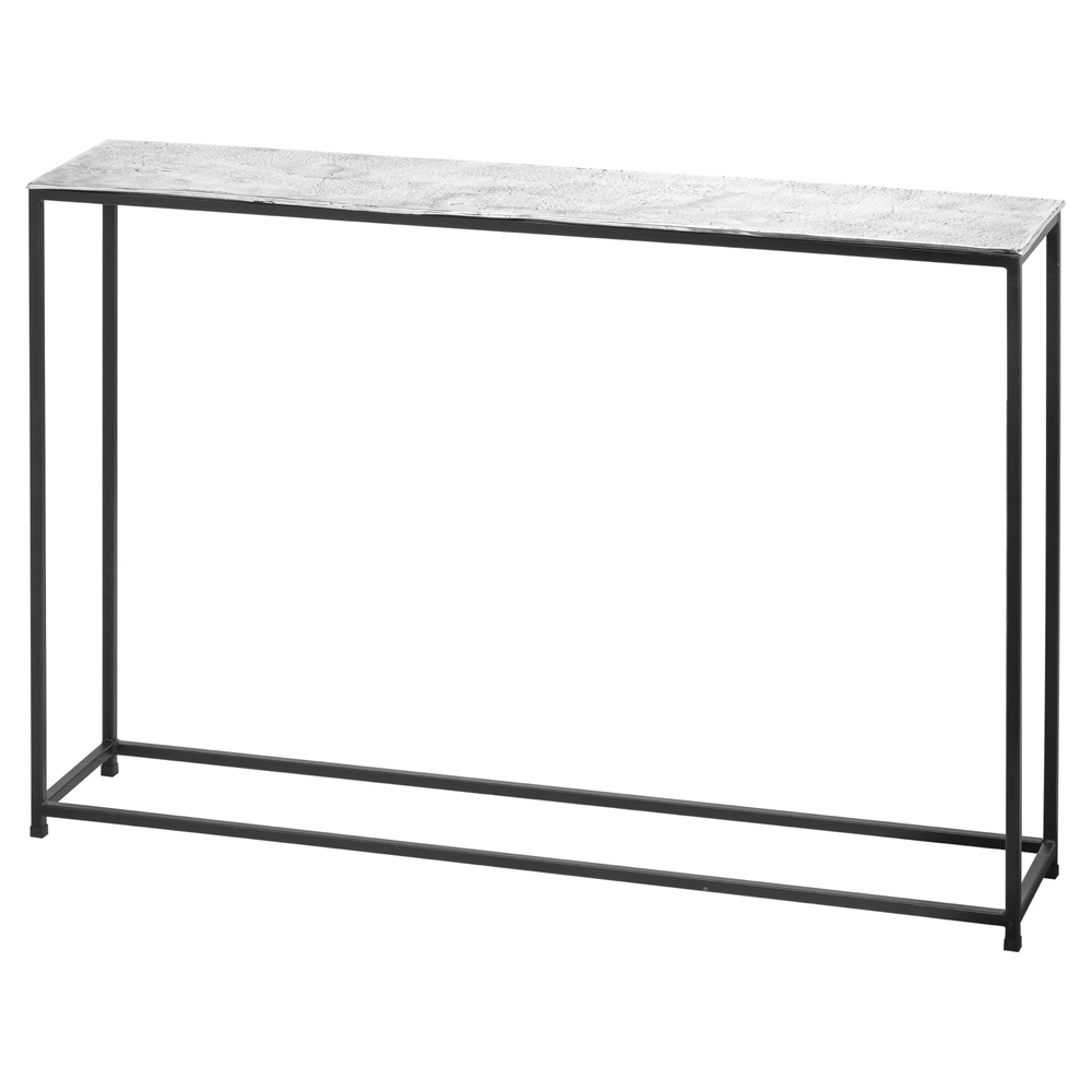 21319 Silver Black Narrow Console Table
