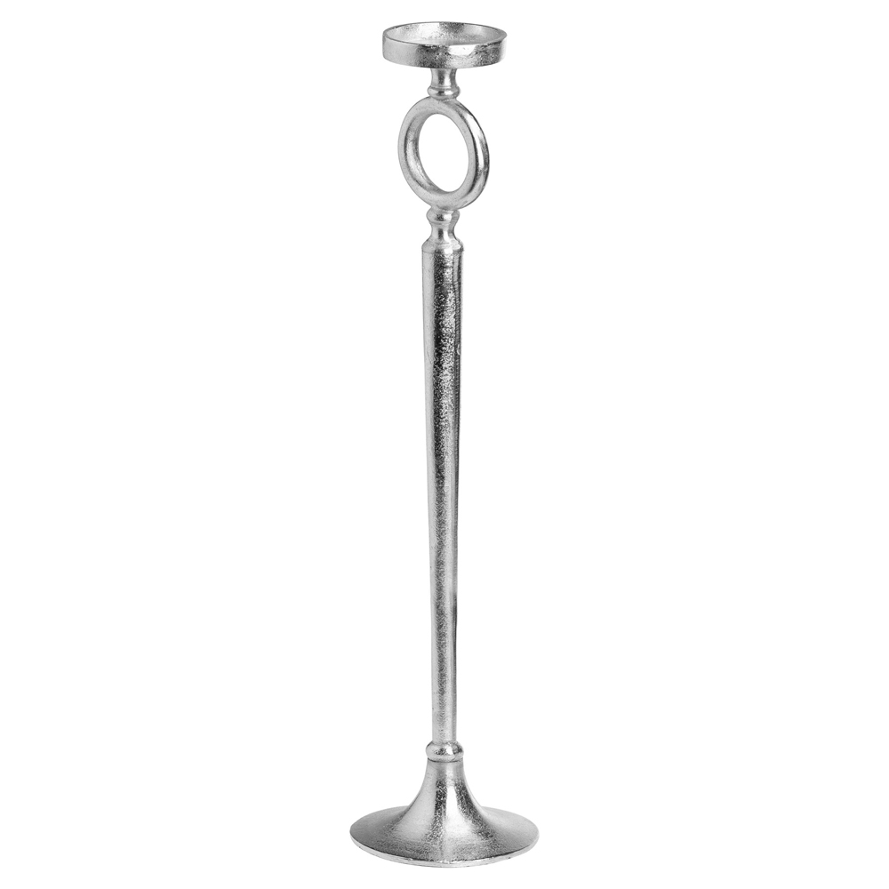 Large Loop Silver Cast Candle Stand Interior Flair