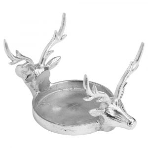 21339 Large Stag Silver Candle Holder