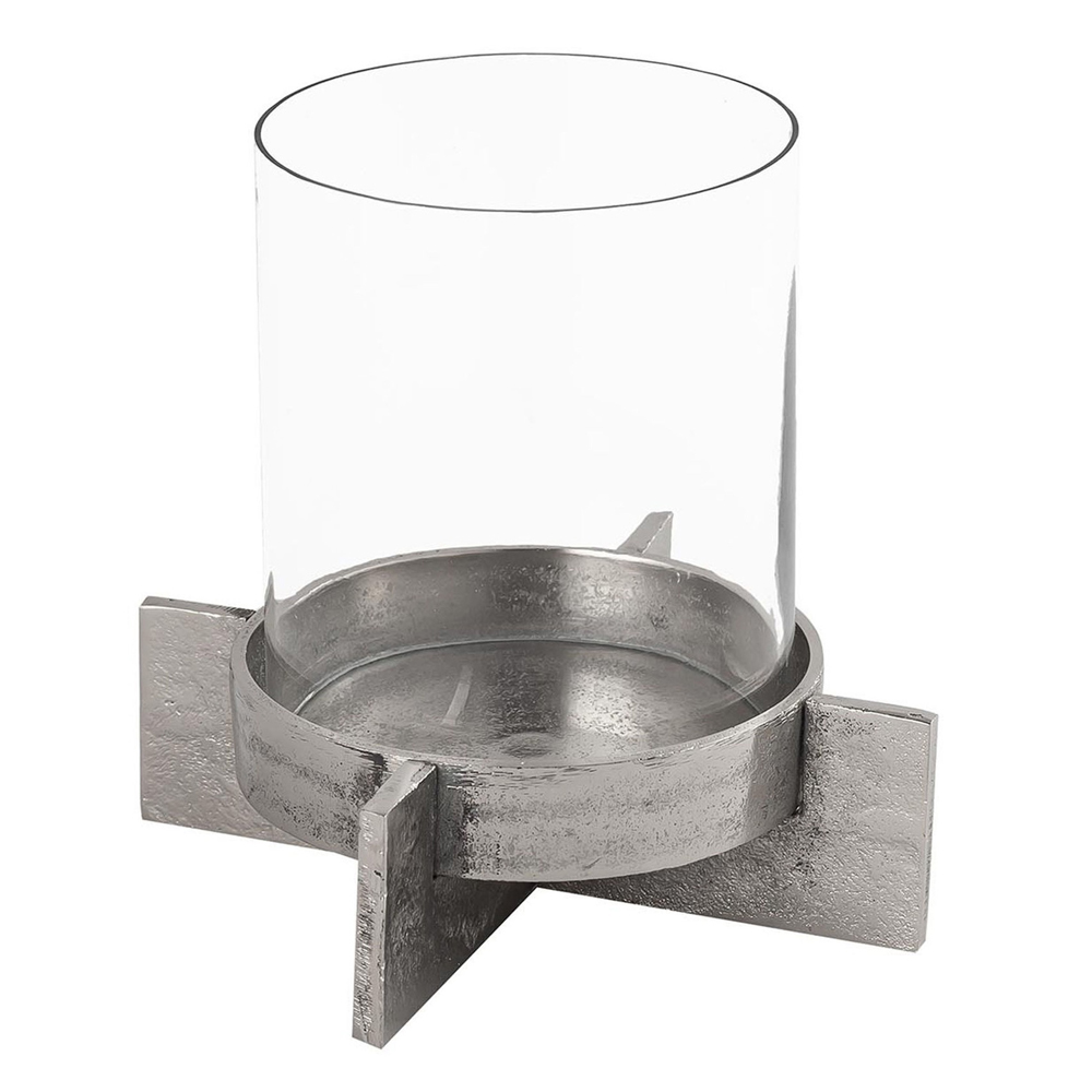 21523 Contemporary Silver Candle Holder Lantern