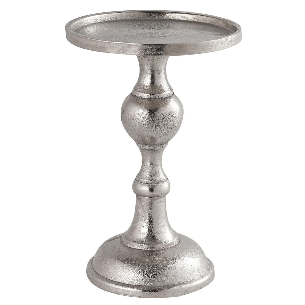 21531 Cast Silver Metal Pillar Candle Holder