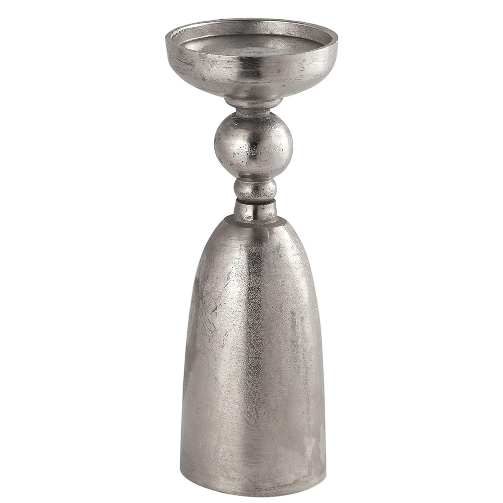 21535 Large Textured Silver Candle Holder
