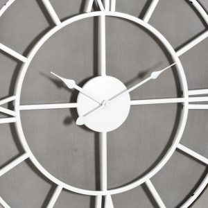 21645-a Large Wooden Grey Wall Clock