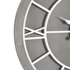 21645-b Large Wooden Grey Wall Clock