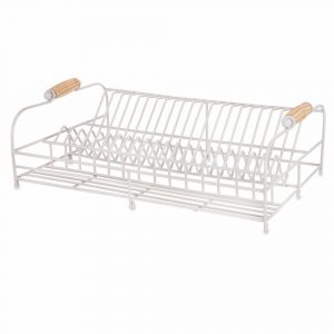 DRST01 Vintage White Metal Dish Rack