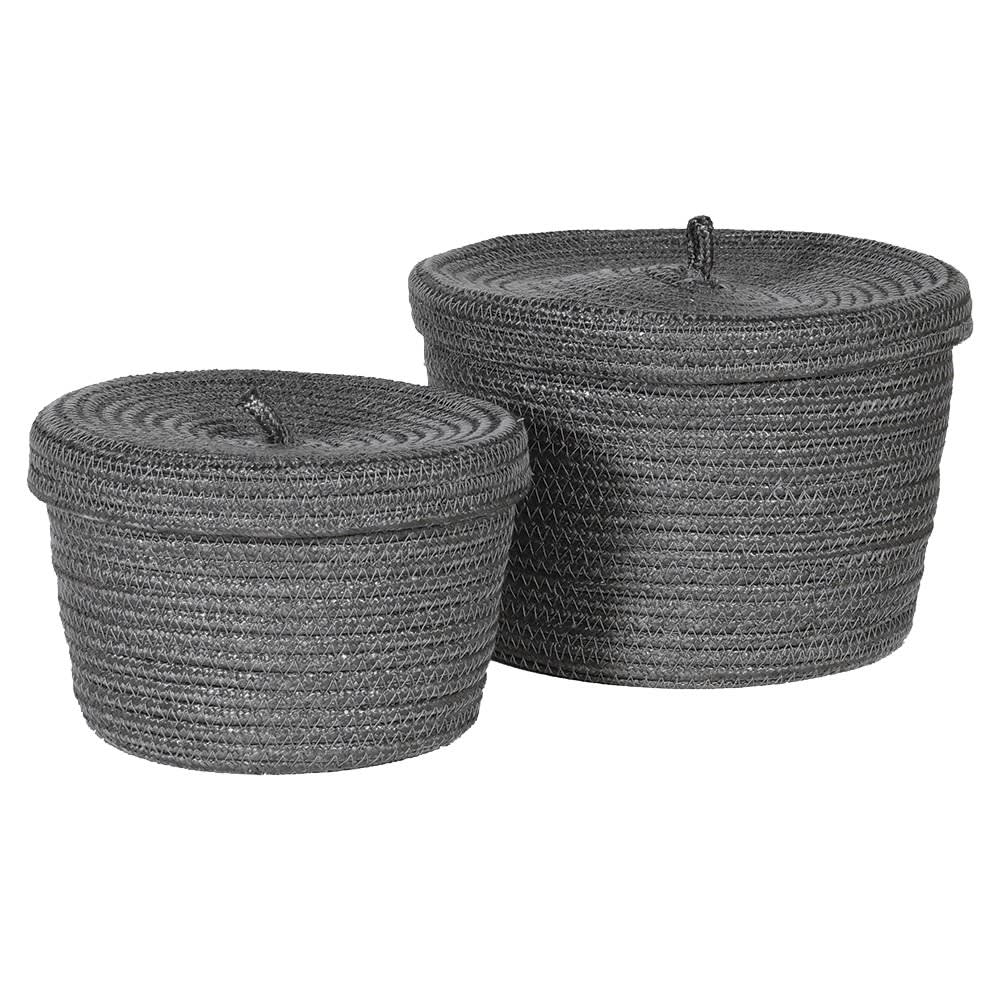 CNG028 Set of 2 Grey Recycled Baskets