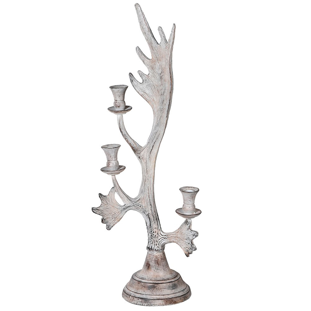 DSL264 Tall Grey Antler Candle Holders