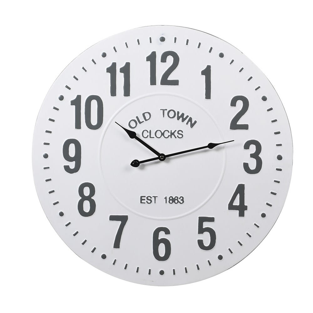 FZZ038 White Old Town Wall Clock