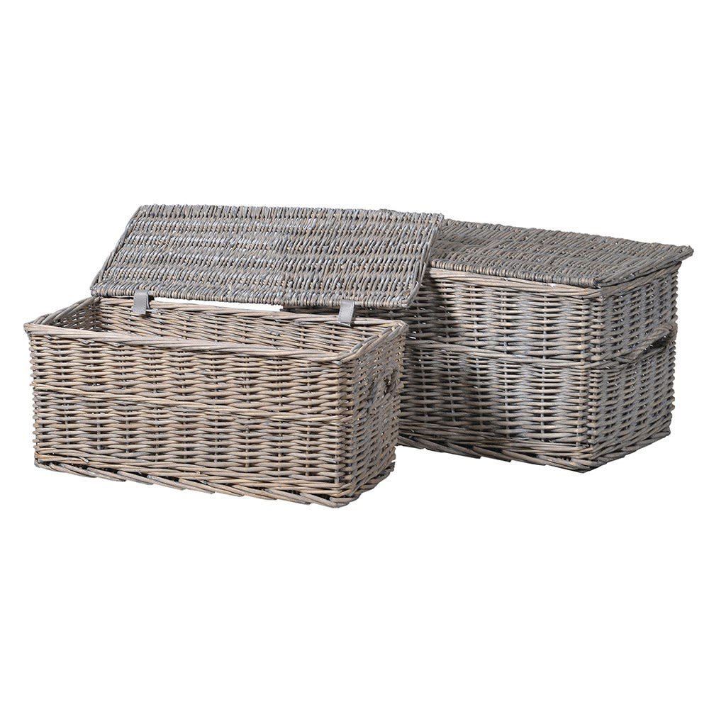 SEG006 Set of 2 Grey Wicker Baskets