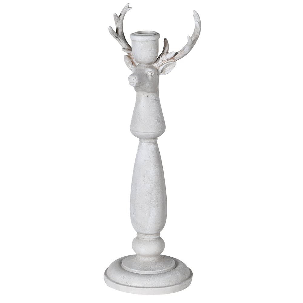 TEA476 Large Grey Stag Antler Candle Holder