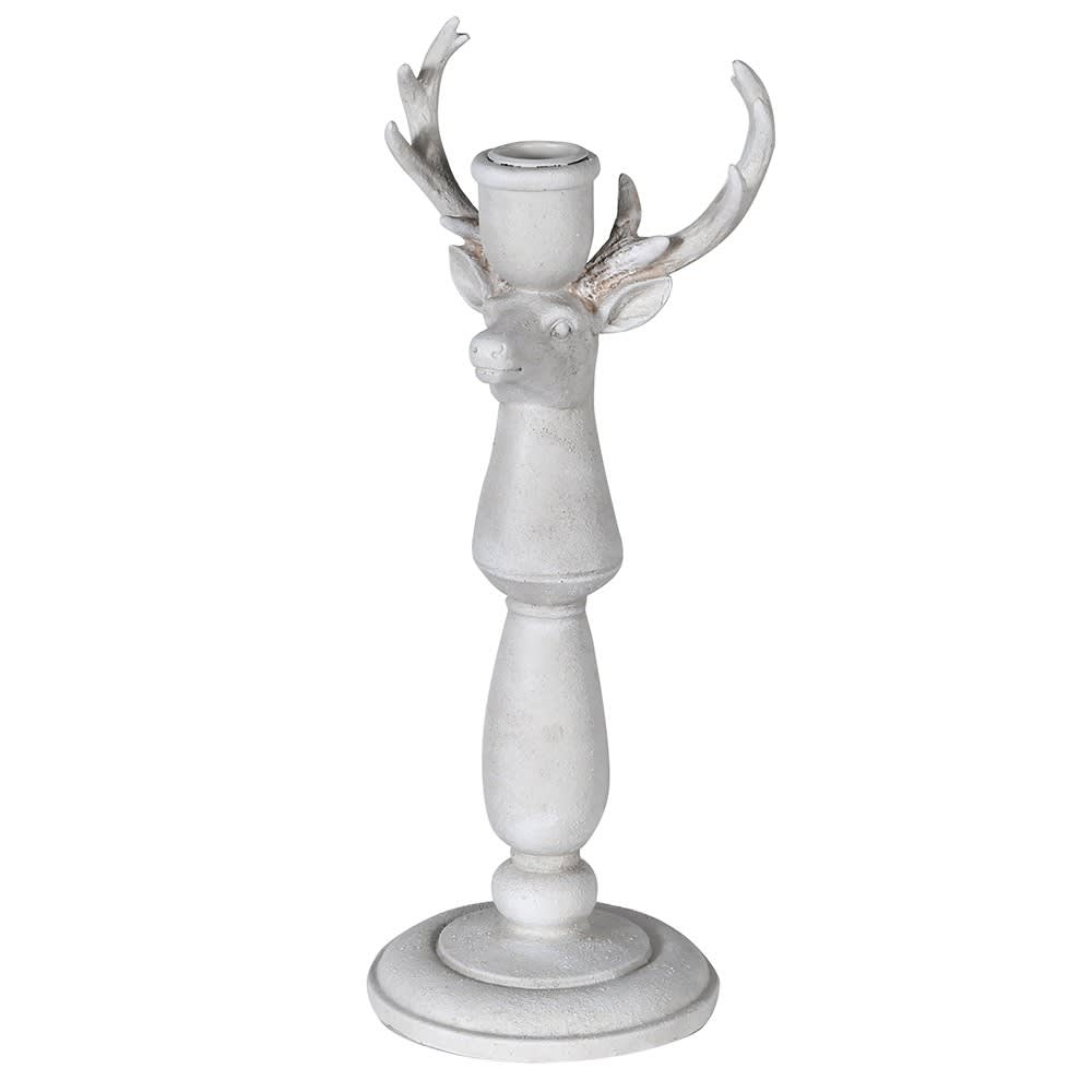 TEA477 Grey Stag Antler Candle Holder