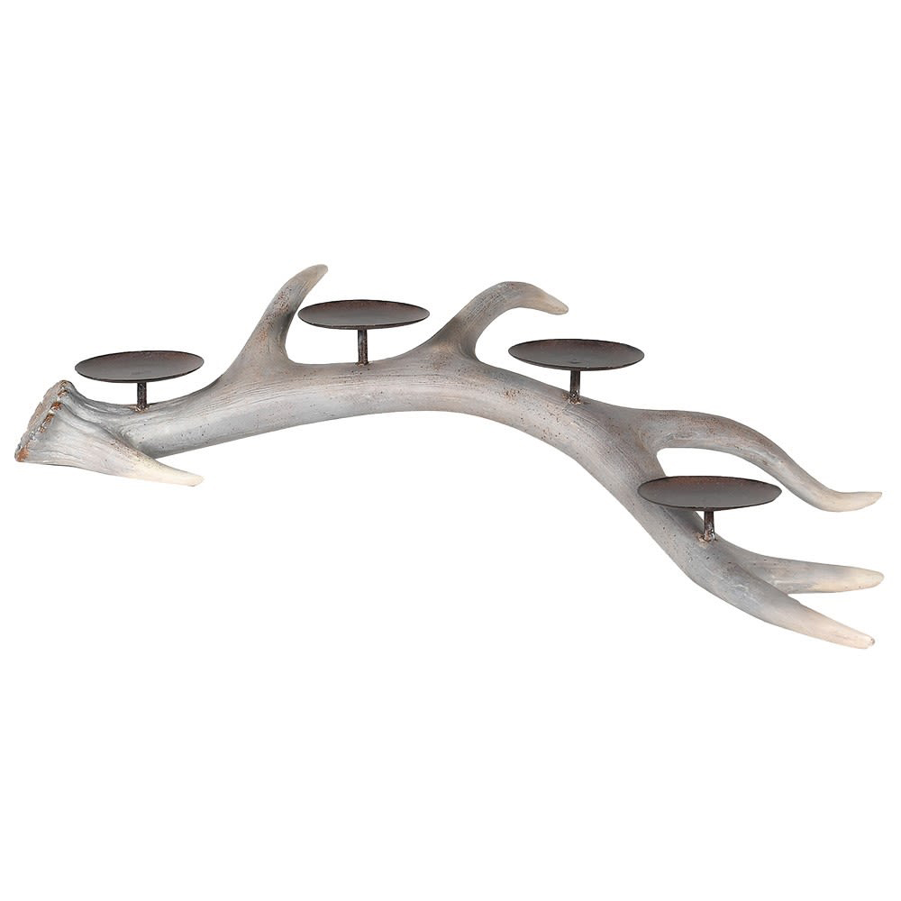 TEA487 Grey Antler 4 Candle Holder